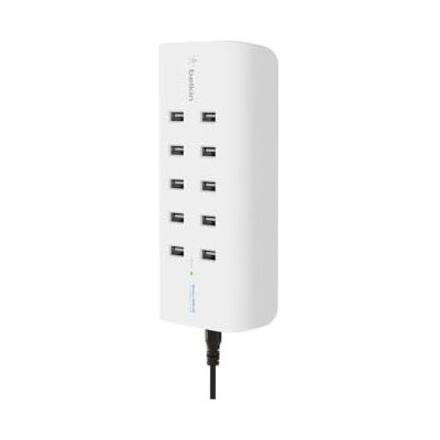 Belkin Caricabatteria A 10 Porte Usb-A, 10 X 2,4 A, Ricarica Rapida, Protezione Dalle Sovracorrenti Integrata, Bianco Belkin Caricabatteria A 10 Porte Usb-A, 10 X 2,4 A, Ricarica Rapida, Protezione Dalle Sovracorrenti Integrata, Bianco