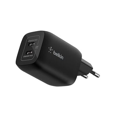 Belkin Gaming Doppio Caricatore da muro USB-C da 65W, Caricabatterie USB 3.0 rapido con tecnologia GaN per Nintendo Switch 2, iPhone 16, iPad, MacBook Air, Chromebook, Galaxy S25 Ultra e altri Nero Belkin Gaming Doppio Caricatore da muro USB-C da 65W, Caricabatterie USB 3.0 rapido con tecnologia GaN per Nintendo Switch 2, iPhone 16, iPad, MacBook Air, Chromebook, Galaxy S25 Ultra e altri Nero