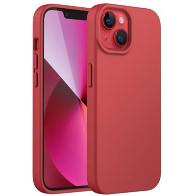 JETech Cover in Silicone per iPhone 13, Rosso Touch Morbido Setoso, Custodia Protezione Antiurto, Antigraffio, Fodera in Microfibra JETech Cover in Silicone per iPhone 13, Rosso Touch Morbido Setoso, Custodia Protezione Antiurto, Antigraffio, Fodera in Microfibra