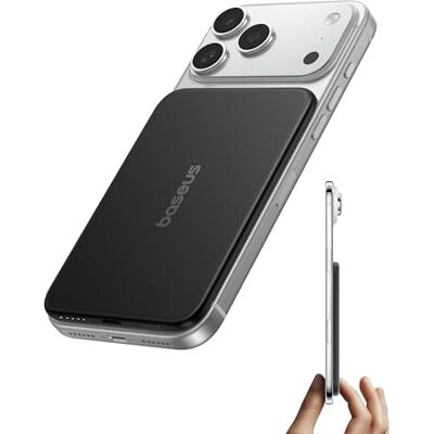 Baseus Picogo AM71 0,69 cm Ultra Slim 5000 mAh Magsafe Power Bank, certificazione CCC, caricabatterie magnetico portatile con cavo USB-C da 20 W, batteria esterna wireless per iPhone 17/16/15/14/13 Baseus Picogo AM71 0,69 cm Ultra Slim 5000 mAh Magsafe Power Bank, certificazione CCC, caricabatterie magnetico portatile con cavo USB-C da 20 W, batteria esterna wireless per iPhone 17/16/15/14/13