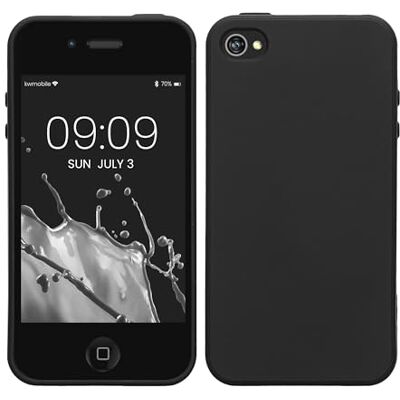 kwmobile Custodia Compatibile con Apple iPhone 4 / 4S Cover Back Case per Smartphone in Silicone TPU Protezione Gommata nero kwmobile Custodia Compatibile con Apple iPhone 4 / 4S Cover Back Case per Smartphone in Silicone TPU Protezione Gommata nero