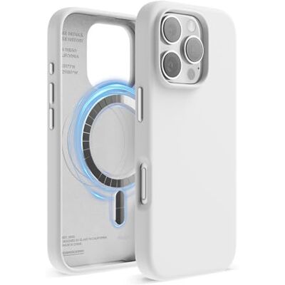 elago Cover Magnetica in Silicone per iPhone 16 Pro (6,3") Compatibile con MagSafe, Magneti Integrati, Presa Morbida, Antiurto (Bianco) elago Cover Magnetica in Silicone per iPhone 16 Pro (6,3") Compatibile con MagSafe, Magneti Integrati, Presa Morbida, Antiurto (Bianco)
