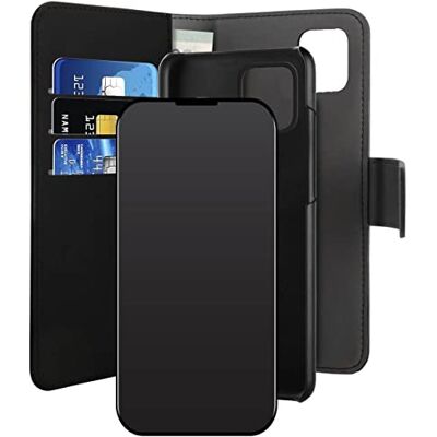 Puro Custodia a libro, 2 in1; cover rimovibile; in ecopelle compatibile con iPhone 12 Mini chiusura magnetica; 3 tasche per carte nero Puro Custodia a libro, 2 in1; cover rimovibile; in ecopelle compatibile con iPhone 12 Mini chiusura magnetica; 3 tasche per carte nero