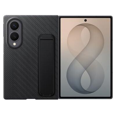 Samsung Carbon Standing Case per Galaxy Z Fold8, Black Custodia in Fibra Aramidica con Supporto Standing a cavalletto, 2 Pellicole Schermo Anteriore Incluse Samsung Carbon Standing Case per Galaxy Z Fold8, Black Custodia in Fibra Aramidica con Supporto Standing a cavalletto, 2 Pellicole Schermo Anteriore Incluse