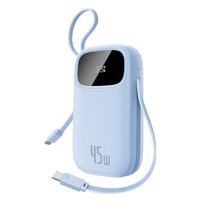 Baseus Powerbank 45W 20000mAh con 2 Cavi USB-C Integrati, Ricarica Rapida Power Bank PD3,0 QC4,0, 3 C 1 A, Caricatore Portatile per iPhone 16/15/14 Pro Max, iPad, Samsung, Blu Baseus Powerbank 45W 20000mAh con 2 Cavi USB-C Integrati, Ricarica Rapida Power Bank PD3,0 QC4,0, 3 C 1 A, Caricatore Portatile per iPhone 16/15/14 Pro Max, iPad, Samsung, Blu