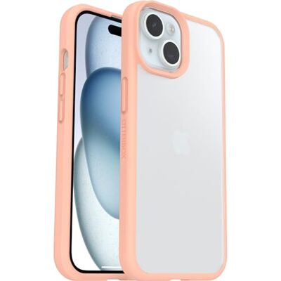 OtterBox Cover per iPhone 15 React Series, resistente a shock e cadute fino, cover ultrasottile, testata a norme MIL-STD 810G, Trasparente/Peach OtterBox Cover per iPhone 15 React Series, resistente a shock e cadute fino, cover ultrasottile, testata a norme MIL-STD 810G, Trasparente/Peach
