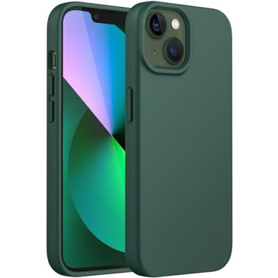 JETech Cover in Silicone per iPhone 13, Verde Notte Touch Morbido Setoso, Custodia Protezione Antiurto, Antigraffio, Fodera in Microfibra JETech Cover in Silicone per iPhone 13, Verde Notte Touch Morbido Setoso, Custodia Protezione Antiurto, Antigraffio, Fodera in Microfibra