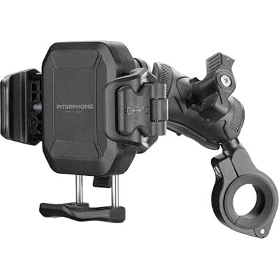 INTERPHONE Supporto Crab 26 PRO portatelefono da manubrio per Moto e Bici con sgancio rapido, antivibrazione premium, braccio snodato in alluminio, sicuro per utilizzo del tuo Smartphone in viaggio INTERPHONE Supporto Crab 26 PRO portatelefono da manubrio per Moto e Bici con sgancio rapido, antivibrazione premium, braccio snodato in alluminio, sicuro per utilizzo del tuo Smartphone in viaggio