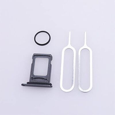 Generic Per iPhone 14/14 Plus SIM Card Tray Slot Holder di ricambio, (versione doppia scheda) con anello di tenuta in gomma impermeabile + vassoio per scheda SIM aperto Pin di espulsione nero Generic Per iPhone 14/14 Plus SIM Card Tray Slot Holder di ricambio, (versione doppia scheda) con anello di tenuta in gomma impermeabile + vassoio per scheda SIM aperto Pin di espulsione nero