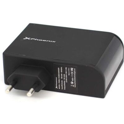 Phoenix PHMULTIUSBCHARGER Caricatore adattatore USB universale da parete, 4 x USB, nero, 5,1 V, 2,1 A Phoenix PHMULTIUSBCHARGER Caricatore adattatore USB universale da parete, 4 x USB, nero, 5,1 V, 2,1 A
