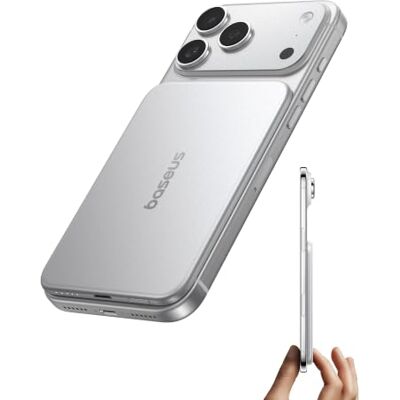 Baseus Picogo AM71 0,69 cm Ultra Slim 5000 mAh Magsafe Power Bank, certificazione CCC, caricabatterie magnetico portatile con cavo USB-C da 20 W, batteria esterna wireless per iPhone 17/16/15/14/13 Baseus Picogo AM71 0,69 cm Ultra Slim 5000 mAh Magsafe Power Bank, certificazione CCC, caricabatterie magnetico portatile con cavo USB-C da 20 W, batteria esterna wireless per iPhone 17/16/15/14/13