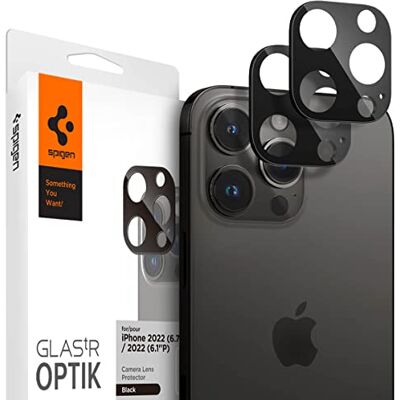 Spigen Glas.tR Optik Protezione Fotocamera compatibile con iPhone 14 Pro, iPhone 14 Pro Max, 2 Pezzi, Néro, Resistente ai Graffi, Durezza 9H Pellicola prottetiva Spigen Glas.tR Optik Protezione Fotocamera compatibile con iPhone 14 Pro, iPhone 14 Pro Max, 2 Pezzi, Néro, Resistente ai Graffi, Durezza 9H Pellicola prottetiva