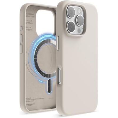elago Cover Magnetica in Silicone per iPhone 16 Pro (6,3") Compatibile con MagSafe, Magneti Integrati, Presa Morbida, Antiurto (Stone) elago Cover Magnetica in Silicone per iPhone 16 Pro (6,3") Compatibile con MagSafe, Magneti Integrati, Presa Morbida, Antiurto (Stone)