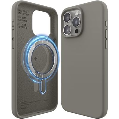 elago Cover Magnetica in Silicone per iPhone 15 Pro Max Compatibile con MagSafe, Magneti Integrati, Silicone Premium, Protezione con Struttura a 5 Strati (Grigio Medio) elago Cover Magnetica in Silicone per iPhone 15 Pro Max Compatibile con MagSafe, Magneti Integrati, Silicone Premium, Protezione con Struttura a 5 Strati (Grigio Medio)