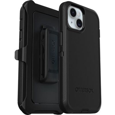 OtterBox Cover per iPhone 17e, 16e, 15, 14, 13 Defender, resistente a shock e cadute, cover ultra robusta, testata 5x vs norme MIL-STD 810G, Nero, Senza Retail Package OtterBox Cover per iPhone 17e, 16e, 15, 14, 13 Defender, resistente a shock e cadute, cover ultra robusta, testata 5x vs norme MIL-STD 810G, Nero, Senza Retail Package
