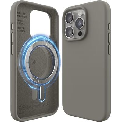 elago Cover Magnetica in Silicone per iPhone 15 Pro Compatibile con MagSafe, Magneti Integrati, Silicone Premium, Protezione con Struttura a 5 Strati (Grigio Medio) elago Cover Magnetica in Silicone per iPhone 15 Pro Compatibile con MagSafe, Magneti Integrati, Silicone Premium, Protezione con Struttura a 5 Strati (Grigio Medio)