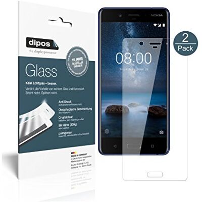 dipos 2x Pellicola Protettiva 9H trasparente per Nokia 8 dipos 2x Pellicola Protettiva 9H trasparente per Nokia 8