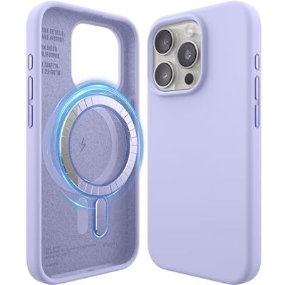 elago Cover Magnetica in Silicone per iPhone 15 Pro Compatibile con MagSafe, Magneti Integrati, Silicone Premium, Protezione Completa, Struttura a 5 Strati (Viola) elago Cover Magnetica in Silicone per iPhone 15 Pro Compatibile con MagSafe, Magneti Integrati, Silicone Premium, Protezione Completa, Struttura a 5 Strati (Viola)
