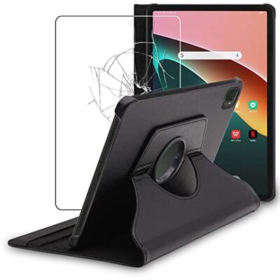 ebestStar Cover per Xiaomi Pad 5, Pad 5 Pro, 5G (2021), Custodia Protezione Rotazione 360, Pelle PU, Nero + Vetro Temperato ebestStar Cover per Xiaomi Pad 5, Pad 5 Pro, 5G (2021), Custodia Protezione Rotazione 360, Pelle PU, Nero + Vetro Temperato
