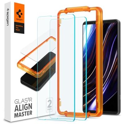 Spigen AlignMaster Vetro Temperato compatibile con Sony Xperia 1 VIII, Xperia 1 VII, Sony Xperia 1 VI, 2 Pezzi, Installazione Semplice con Cornice di Allineamento, Durezza 9H Pellicola Spigen AlignMaster Vetro Temperato compatibile con Sony Xperia 1 VIII, Xperia 1 VII, Sony Xperia 1 VI, 2 Pezzi, Installazione Semplice con Cornice di Allineamento, Durezza 9H Pellicola