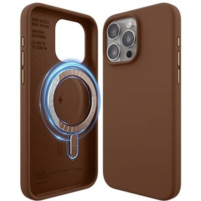 elago Cover Magnetica in Silicone per iPhone 15 Pro Max Compatibile con MagSafe, Magneti Integrati, Silicone Premium, Protezione con Struttura a 5 Strati (Marrone) elago Cover Magnetica in Silicone per iPhone 15 Pro Max Compatibile con MagSafe, Magneti Integrati, Silicone Premium, Protezione con Struttura a 5 Strati (Marrone)
