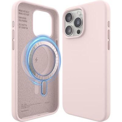 elago Cover Magnetica in Silicone per iPhone 15 Pro Max Compatibile con MagSafe, Magneti Integrati, Silicone Premium, Protezione con Struttura a 5 Strati (Lovely Rosa) elago Cover Magnetica in Silicone per iPhone 15 Pro Max Compatibile con MagSafe, Magneti Integrati, Silicone Premium, Protezione con Struttura a 5 Strati (Lovely Rosa)
