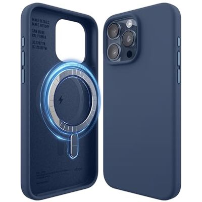 elago Cover Magnetica in Silicone per iPhone 15 Pro Max Compatibile con MagSafe, Magneti Integrati, Silicone Premium, Protezione con Struttura a 5 Strati (Jean Indigo) elago Cover Magnetica in Silicone per iPhone 15 Pro Max Compatibile con MagSafe, Magneti Integrati, Silicone Premium, Protezione con Struttura a 5 Strati (Jean Indigo)