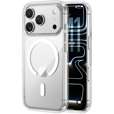 Belkin SheerForce Clear Cover per iPhone 17 Pro Compatibile con MagSafe, Design Sottile e Rivestimento Antigraffio, Custodia per iPhone, Magnetica e Anti-urto Trasparente Belkin SheerForce Clear Cover per iPhone 17 Pro Compatibile con MagSafe, Design Sottile e Rivestimento Antigraffio, Custodia per iPhone, Magnetica e Anti-urto Trasparente