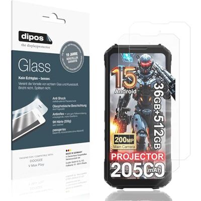 dipos 2x Pellicola Protettiva 9H opaca per DOOGEE V Max Play dipos 2x Pellicola Protettiva 9H opaca per DOOGEE V Max Play