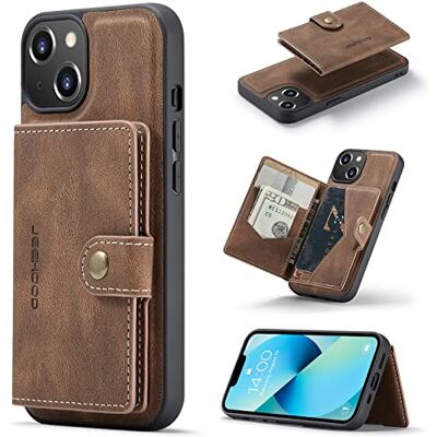 Generic HERCN PU Custodia in Pelle per iPhone 14 6.1";Porta Carte Rimovibile -Cavalletto -Cover per Cellulare Funzionale con Piccolo Portafoglio Magnetico Unico. (Marrone) Generic HERCN PU Custodia in Pelle per iPhone 14 6.1";Porta Carte Rimovibile -Cavalletto -Cover per Cellulare Funzionale con Piccolo Portafoglio Magnetico Unico. (Marrone)