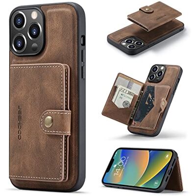Generic HERCN PU Custodia in Pelle per iPhone 14 PRO 6.1";Porta Carte Rimovibile -Cavalletto -Cover per Cellulare Funzionale con Piccolo Portafoglio Magnetico Unico. (Marrone) Generic HERCN PU Custodia in Pelle per iPhone 14 PRO 6.1";Porta Carte Rimovibile -Cavalletto -Cover per Cellulare Funzionale con Piccolo Portafoglio Magnetico Unico. (Marrone)
