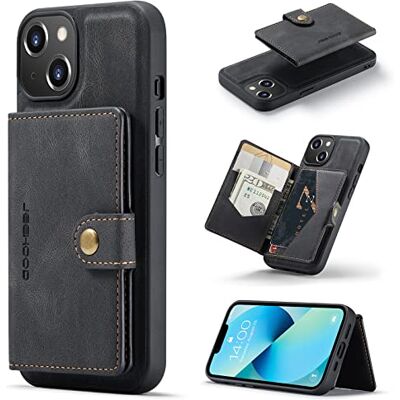 Generic HERCN PU Custodia in Pelle per iPhone 14 6.1";Porta Carte Rimovibile -Cavalletto -Cover per Cellulare Funzionale con Piccolo Portafoglio Magnetico Unico. (Nero) Generic HERCN PU Custodia in Pelle per iPhone 14 6.1";Porta Carte Rimovibile -Cavalletto -Cover per Cellulare Funzionale con Piccolo Portafoglio Magnetico Unico. (Nero)