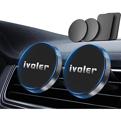 iVoler 2 supporti per cellulare universale per auto, per aerazione magnetica, supporto magnetico per telefono cellulare, per diversi modelli di telefono (nero) iVoler 2 supporti per cellulare universale per auto, per aerazione magnetica, supporto magnetico per telefono cellulare, per diversi modelli di telefono (nero)