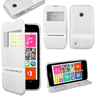 ebestStar Cover Compatibile con Nokia Lumia 530 Custodia Portafoglio Protezione Libro, Flip con Finestra View, Bianco ebestStar Cover Compatibile con Nokia Lumia 530 Custodia Portafoglio Protezione Libro, Flip con Finestra View, Bianco