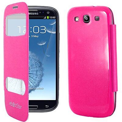 ebestStar Cover Compatibile con Samsung S3 Galaxy i9300 i9305 Custodia Portafoglio Protezione Libro, Flip con Finestra View, Rosa ebestStar Cover Compatibile con Samsung S3 Galaxy i9300 i9305 Custodia Portafoglio Protezione Libro, Flip con Finestra View, Rosa