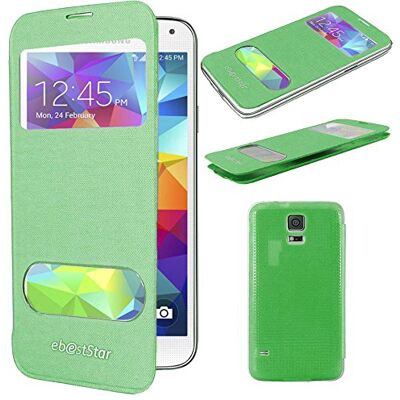 ebestStar Cover Compatibile con Samsung S5 G900F, Galaxy S5 New G903F Neo Custodia Portafoglio Protezione Libro, Flip con Finestra View, Verde ebestStar Cover Compatibile con Samsung S5 G900F, Galaxy S5 New G903F Neo Custodia Portafoglio Protezione Libro, Flip con Finestra View, Verde