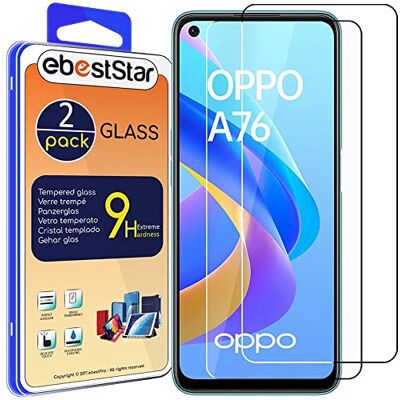 ebestStar Vetro Temperato x2 per Oppo A76, Pellicola Protezione Schermo, Antiurto ebestStar Vetro Temperato x2 per Oppo A76, Pellicola Protezione Schermo, Antiurto