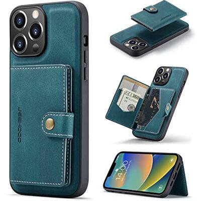 Generic HERCN PU Custodia in Pelle per iPhone 14 PRO Max 6.7";Porta Carte Rimovibile -Cavalletto -Cover per Cellulare Funzionale con Piccolo Portafoglio Magnetico Unico. (Blu) Generic HERCN PU Custodia in Pelle per iPhone 14 PRO Max 6.7";Porta Carte Rimovibile -Cavalletto -Cover per Cellulare Funzionale con Piccolo Portafoglio Magnetico Unico. (Blu)