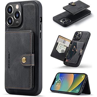 Generic HERCN PU Custodia in Pelle per iPhone 14 PRO Max 6.7";Porta Carte Rimovibile -Cavalletto -Cover per Cellulare Funzionale con Piccolo Portafoglio Magnetico Unico. (Nero) Generic HERCN PU Custodia in Pelle per iPhone 14 PRO Max 6.7";Porta Carte Rimovibile -Cavalletto -Cover per Cellulare Funzionale con Piccolo Portafoglio Magnetico Unico. (Nero)