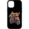 WhimsyRoad Creations Custodia per iPhone 15 Pro Le avventure delle Highland aspettano con un ciclista stravagante