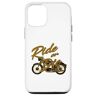 ABBIGLIAMENTO MOTO GUIDA O MUORI Custodia per iPhone 14 CARINO RIDE OR DIE Motocicletta con testo marrone e nero