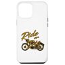 ABBIGLIAMENTO MOTO GUIDA O MUORI Custodia per iPhone 13 Pro Max CARINO RIDE OR DIE Motocicletta con testo marrone e nero