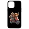 WhimsyRoad Creations Custodia per iPhone 15 Plus Le avventure delle Highland aspettano con un ciclista stravagante