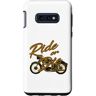 ABBIGLIAMENTO MOTO GUIDA O MUORI Custodia per Galaxy S10e CARINO RIDE OR DIE Motocicletta con testo marrone e nero