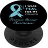 Ovarian Cancer Awareness Tees Indosso Teal per la mia figliastra Consapevolezza del cancro ovarico PopSockets PopGrip Intercambiabile