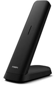 Philips DECT M4701B/12 Telefono Fisso DECT Cordless, Display 4,6 cm, Schermo LCD, Retroilluminazione, Rubrica 50 Numeri, Vivavoce, Tasti Programmabili, Suono HQ Nero