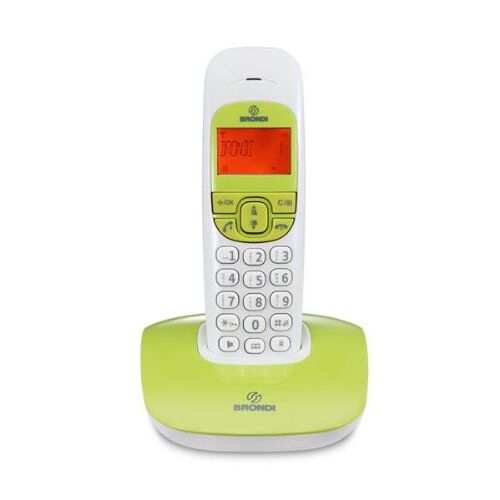 Brondi Nice Telefono Cordless, Bianco/Verde