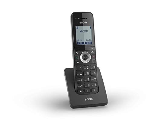 SNOM M15 P-DECT Telefono Cordless, Fino a 7 giorni Durata della batteria in stand-by e 7 ore di conversazione, Voicemail LED di notifica Luce, GAP compatibile, Nero