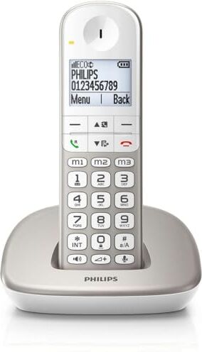 Philips DECT XL4901S/23 Telefono Fisso cordless, Display da 1,9", Vivavoce Integrato, ID Chiamante, Tastiera Retroilluminata, Selezione Diretta Bianco (Compatibile: ES, IT)