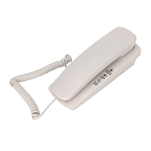 VBESTLIFE Telefono da Tavolo con Cavo, Telefono da Parete Portatile Telefono Fisso con Cavo con Funzione di Ricomposizione Silenziosa, Telefono Classico retrò Telefono Fisso con Cavo(Bianco)